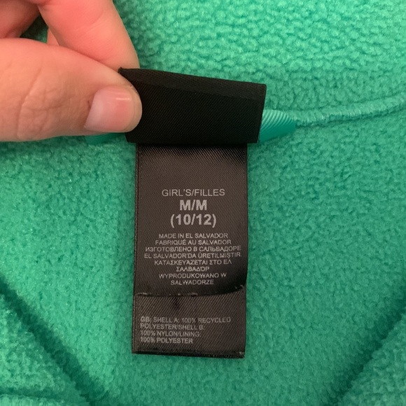 The North Face girls blue and green zip up jacket - Picture 3 of 3